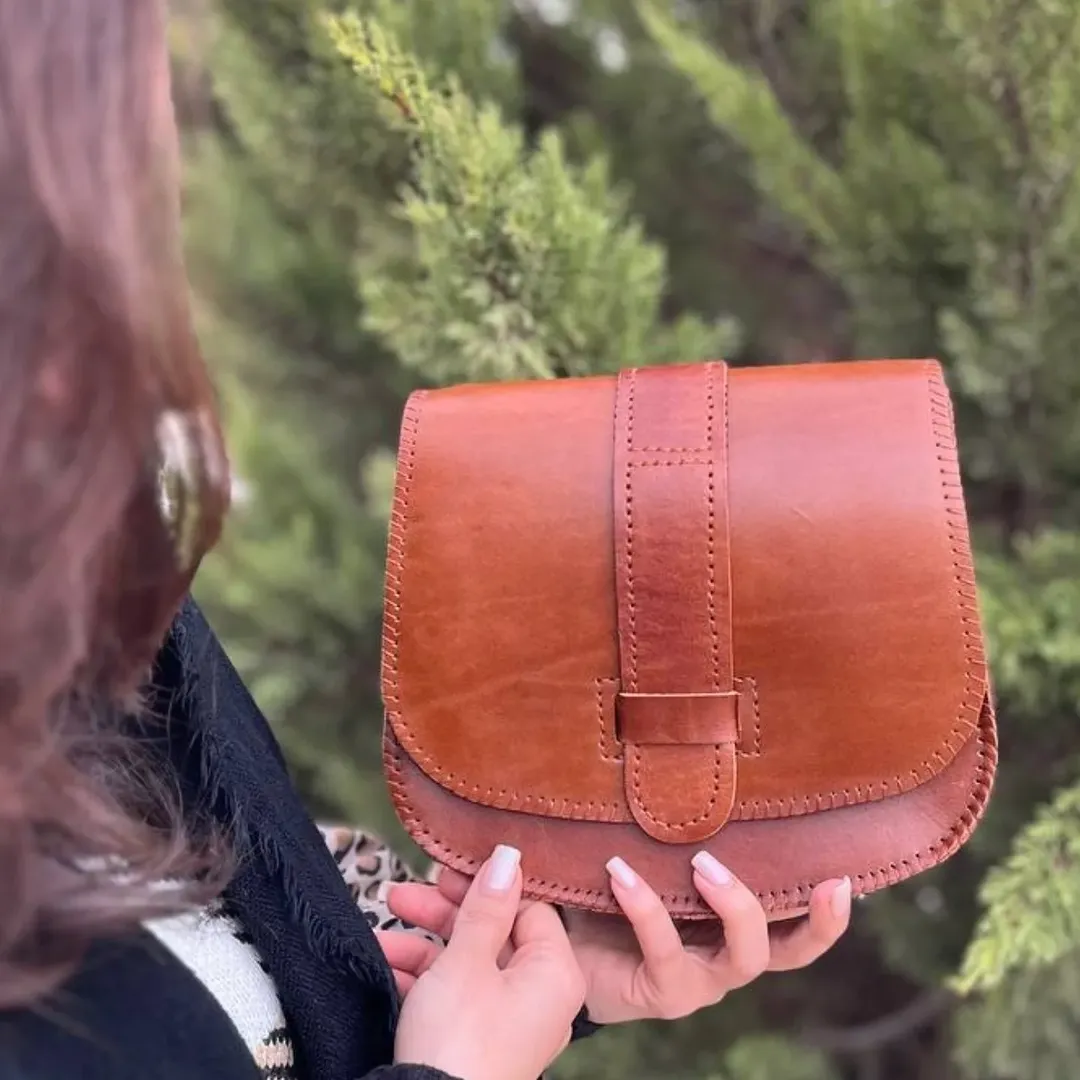 کیف رودوشی زنانه دوخته شده با چرم
